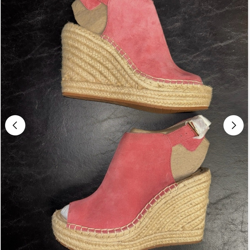 Kenneth Cole Pink Suede Wedge Espadrilles